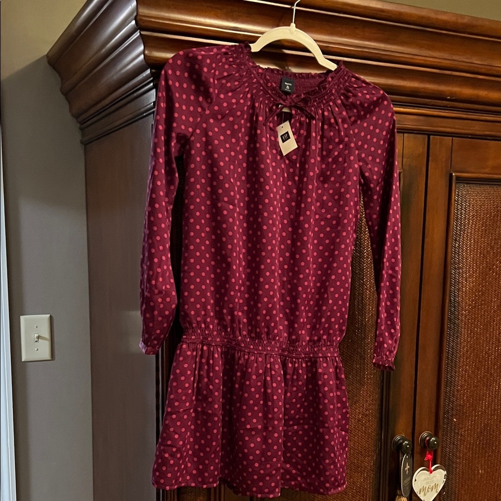 Polka Dot Girls Dress Purple NWT Gap XL 12